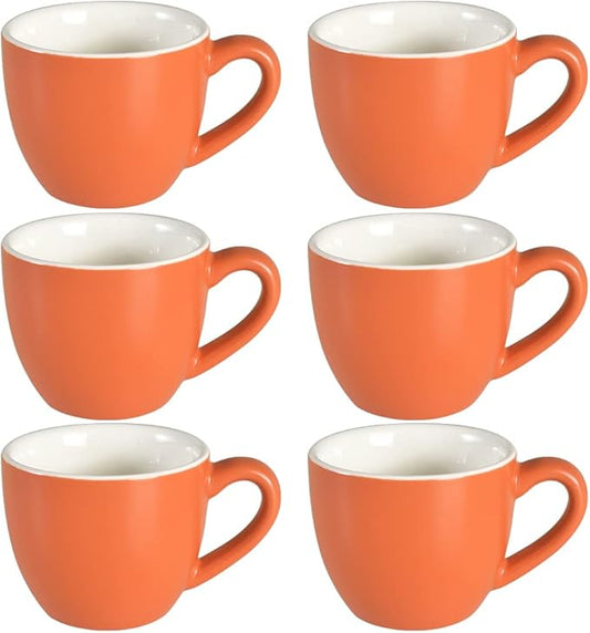 homEdge Mini Procelain Espresso Cup, 3 Ounces / 90 ml Tiny Coffee Mugs Demitasse for Espresso, Tea- Orange