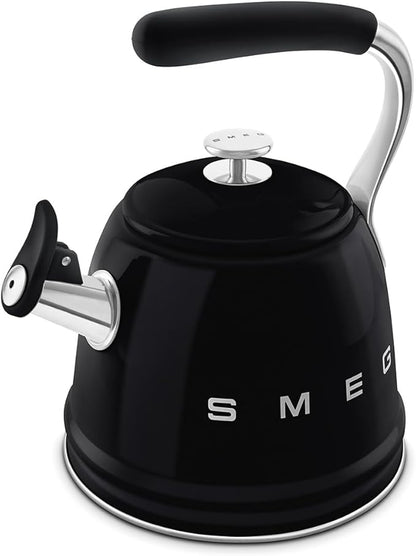 SMEG Retro Stovetop Whistling Kettle – 2.4Q (Black)