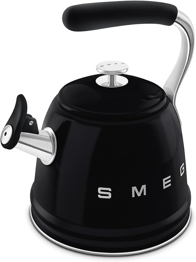 SMEG Retro Stovetop Whistling Kettle – 2.4Q (Black)