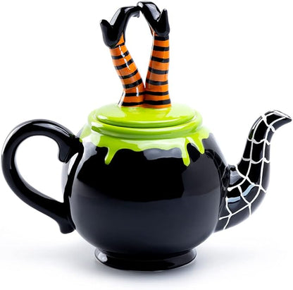 Halloween Witch's Cauldron Teapot, Multicolor, 36oz