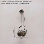 Load image into Gallery viewer, Chinese Retro Tea Kettle Pendant Light Handmade Craft Ceiling Mount 9 Inch for Dining Room Bar Bedroom 3000k