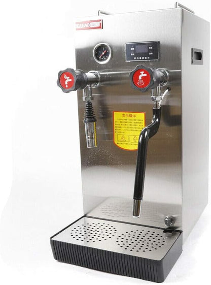 Commercial Milk Frother Machine Multi-purpose Electric Water Boiler Dispenser 2500W 2.1Gal Automatic Boiling Water Frother Commercial Steam Milk Foam Machine for Coffee Shop, Bar, Milk Tea Shop