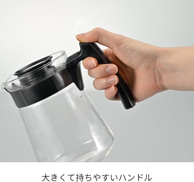 HARIO PES-02-B Pegasus Server, 600 Microwave-Safe, 20.1 fl oz (600 ml), 2-5 Cups, Black, Made in Japan