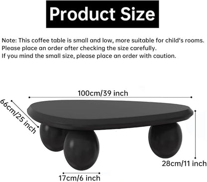 Cloud Coffee Table Modern Irregular Coffee Table Asymmetrical Unique Coffee Tables with 3 Bases for Living Room Farmhouse (G, 39")