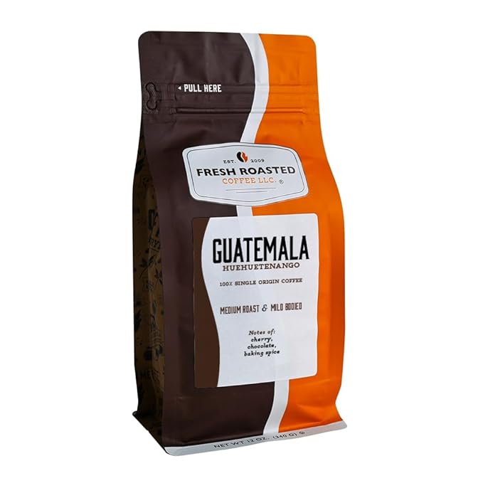 Fresh Roasted Coffee, Guatemala Huehuetenango | 12 oz | Single Origin | Medium Roast | Kosher | Ground
