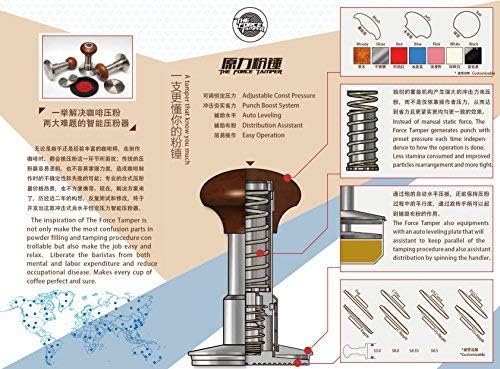 The Force Tamper Automatic Impact Coffee Tamper Adjustable Const Pressure and Autoleveling Extend Set New (Ball, 53.00mm)
