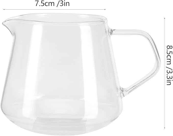 Glass Coffee Pot Server, 13.5oz Glass Coffee Carafe Manual Pour Over Coffee Maker Teapot Clear Water Kettle Pitcher for Brewing Coffee, Milk, Tea (13.5oz/400ml)