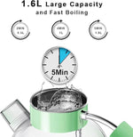 Load image into Gallery viewer, ASCOT Electric Kettle, Glass Electric Tea Kettle Gifts for Men/Women/Family 1.5L 1500W Borosilicate Glass Tea Heater, with Auto Shut-Off and Boil-Dry Protection (Green)