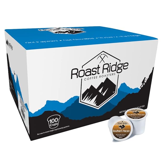 Roast Ridge Single Serve Coffee Pods for Keurig K-Cup Brewers, Southern Pecan, Medium Roast, 100 Count