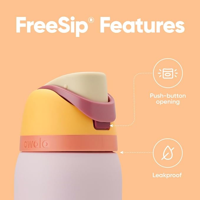 Owala FreeSip Insulated Stainless Steel Water Bottle with Straw for Sports and Travel, BPA-Free, 32 Ounce, Candy Store