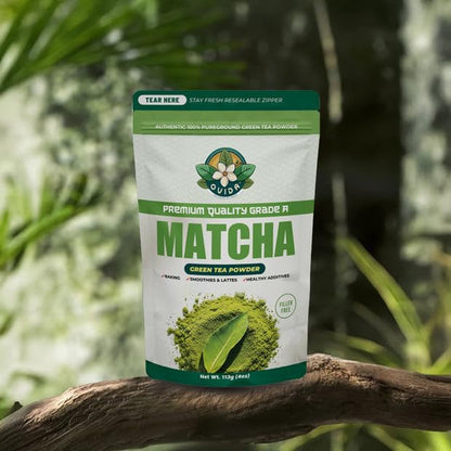 Ovida Premium Organic Matcha Green Tea Powder – Antioxidant Superfood, Authentic Matcha Powder for Lattes, Smoothie & Shakes, Energy & Focus, 100% Pure, Unsweetened, Vegan, Gluten-Free, 4oz (113g)