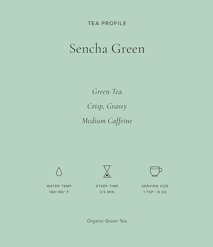 Art of Tea | Organic Sencha Green Tea Bags | 50 Eco Friendly Pyramid Tea Bag Sachets