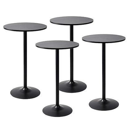 Pearington Round Bar Height Pub Table, Black, 4pk