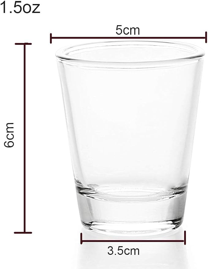 BCnmviku 1.5 oz Shot Glasses Sets with Heavy Base, Clear Shot Glass (2 Pack)