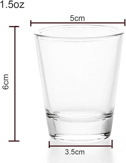 BCnmviku 1.5 oz Shot Glasses Sets with Heavy Base, Clear Shot Glass (2 Pack)