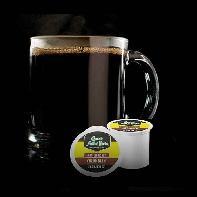 Chock Full o'Nuts Colombian Coffee, Compatible with K-Cup Pods, 12 CT (Pack of 6)