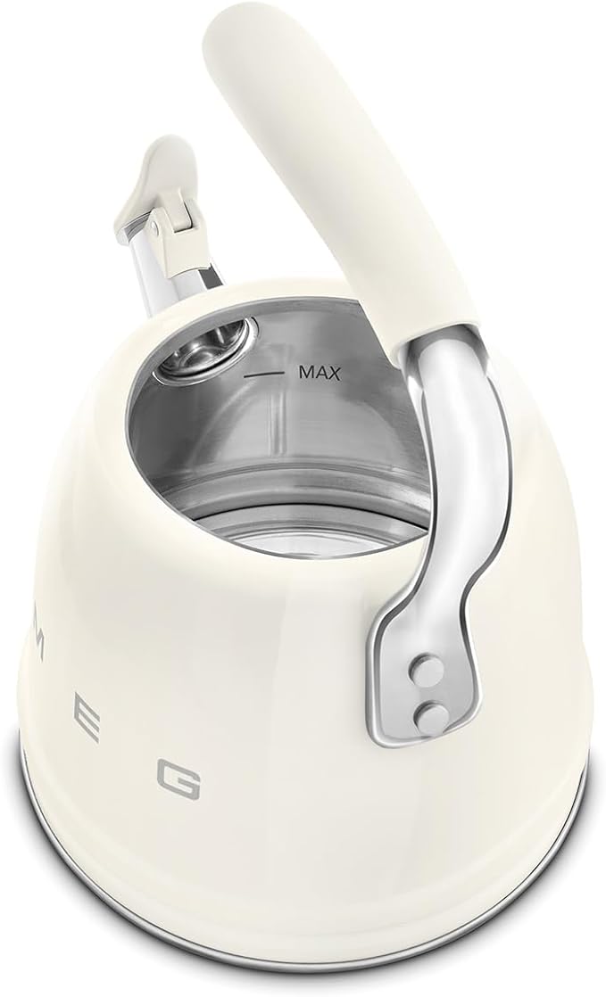 SMEG Retro Stovetop Whistling Kettle – 2.4Q (Cream)
