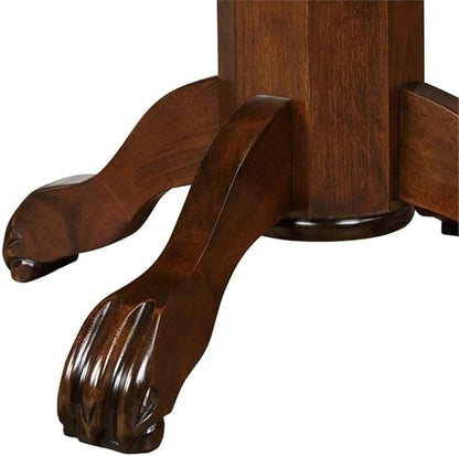 BOWERY HILL Traditional Wood Pub Table with Claw and Ball Feet in Cappuccino