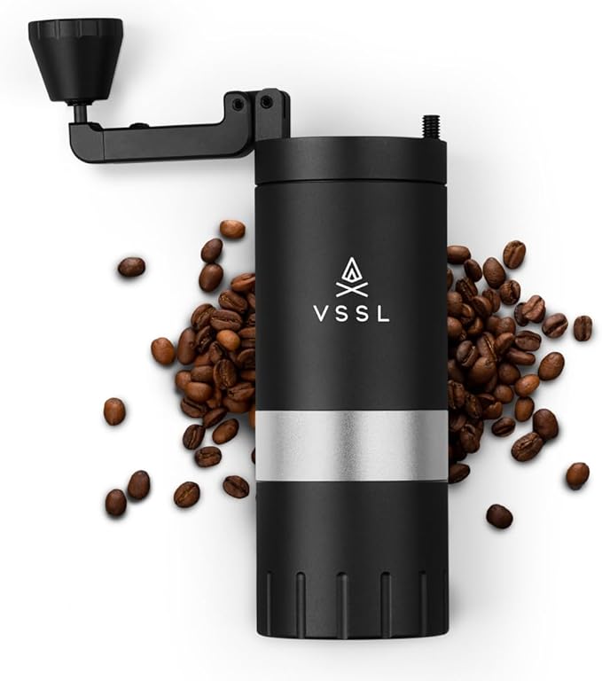 Java G45 Manual Coffee Grinder | Coffee for Camping | Bean Grinder | Travel Pour Over | Stainless Steel Conical Burr | ~ 45 Gram Capacity | Extendable Grind Handle | 50 Grind Settings | Black