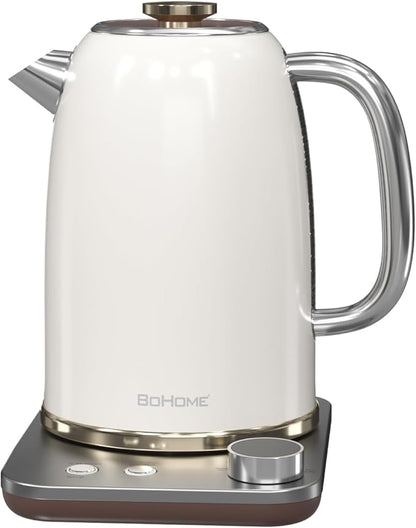 Electric Kettle, 1.8L/1200W, Stainless Steel, Control Buttons, Digital Display Panel, Keep Warm for 12 hours, Auto Shutoff, BPA-Free, Hot Water Kettle for Coffee & Tea, Electroplated handle