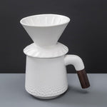 Load image into Gallery viewer, Handmade Black Pour Over Coffee Maker Set, Ceramic Coffee Dripper Brewer Heat Resistant Coffee Pot Decanter ACM01W