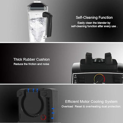 BioloMix Professional Countertop Blender Smoothie Mixer with 68Oz BPA Free Pitcher, Smart Timer And Pre Programed Peak 2200W Power Mixer With 8 Blades for Crushing Ice, Frozen Dessert