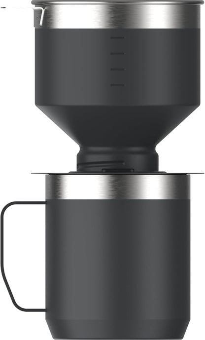 Stanley Perfect Brew Pour Over Set | 20oz/12oz Camp Mug with Lid Included | Drip Coffee Maker with Reusable Filter | Insulated Stainless Steel | BPA-Free | Black 2.0