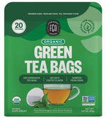 Load image into Gallery viewer, FGO Organic Green Tea, 20 Count Eco-Conscious Tea Bags, Caffeinated, Resealable Pouch, Packaging May Vary (Pack of 1)