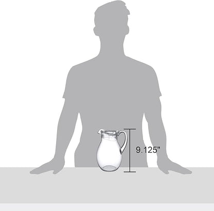 Amazing Abby - Bubbly - Plastic Pitcher (64 oz, 2 Quart), Clear Water Pitcher with Lid, Fridge Jug, BPA-Free, Shatter-Proof, Great for Iced Tea, Sangria, Lemonade, Juice, Milk, and More