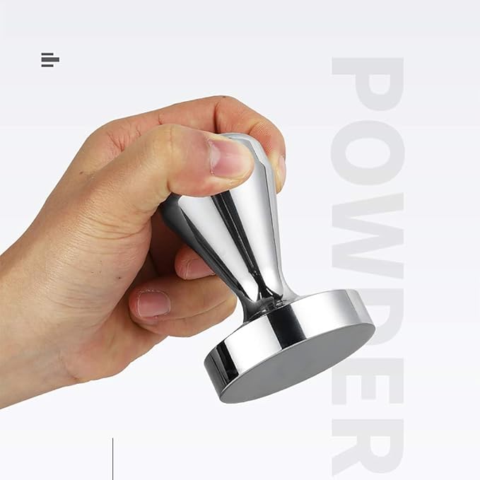 53mm Coffee Tamper Stainless Steel Espresso Tamper Flat Base Coffee Calibrated Tamper Flat Base Barista Office Family Espresso Coffee Maker Accessories(Ordinary, 53mm)