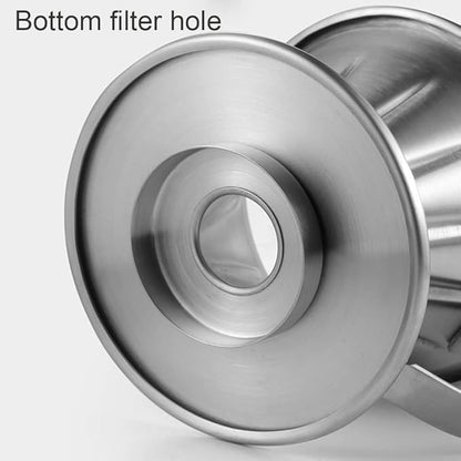 Pour Over Coffee Dripper,304 Stainless Steel V Shaped Slow Drip Coffee Filter,Reusable Dripper Coffee Filter With Handle Coffee Dripper Accessory for Coffee Pot Coffee Maker/Size L