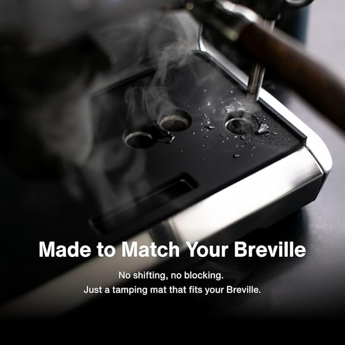 Crema Coffee Products Tamping Mat for Infuser | Non-Slip Silicone Protection for Countertops & Portafilters | Precision Fit with Drip Tray & Vent Holes | Easy to Clean, Durable Espresso Tamping Pad