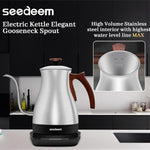Load image into Gallery viewer, SEEDEEM Gooseneck Electric Kettle Full Touch Screen 1200W Electric Tea &amp; Coffee Kettle with Four Heating Modes Rapid Heating,±1℉ Temperature Control，Keep Warm Mode,1L Electric kettle