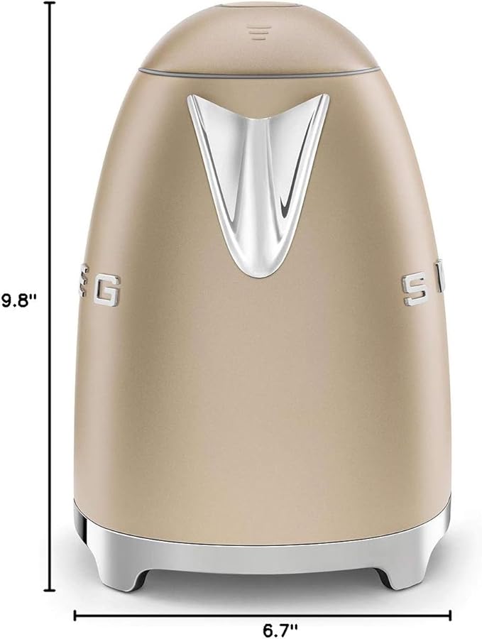 Smeg Electric Kettle Matte Champagne & 2-Slice Toaster Matte Champagne