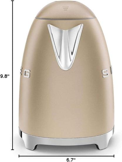 Smeg Electric Kettle Matte Champagne & 2-Slice Toaster Matte Champagne
