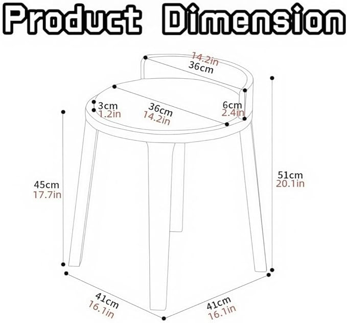 Vanity Chair with Small Back Vintage Style Makeup Chair Round Vanity Stool Wood Frame for Makeup Room ﻿ Creative idea