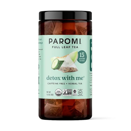 Paromi Detox With Me Rooibos Organic Tea Organic Herbal Tea, Signature Jar, 15 Count