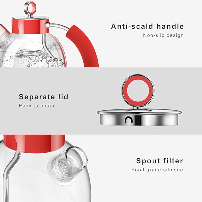 Electric Kettle ASCOT, Tea Kettle Hot Water Kettle Stainless Steel Kettle 1.6L 1500W Retro Tea Heater & Boiling Water, Auto Shut-Off and Boil-Dry Protection