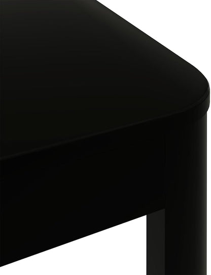 Plank+Beam Small Modern Rounded Coffee Table, 40 Inch, Solid Wood Contemporary Center Table for Living Room, Rectangle Tea Table, Black