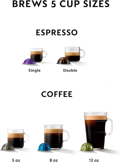 Nespresso Vertuo Pop+ Coffee and Espresso Machine by De'Longhi with Aeroccino Milk Frother, Liquorice Black