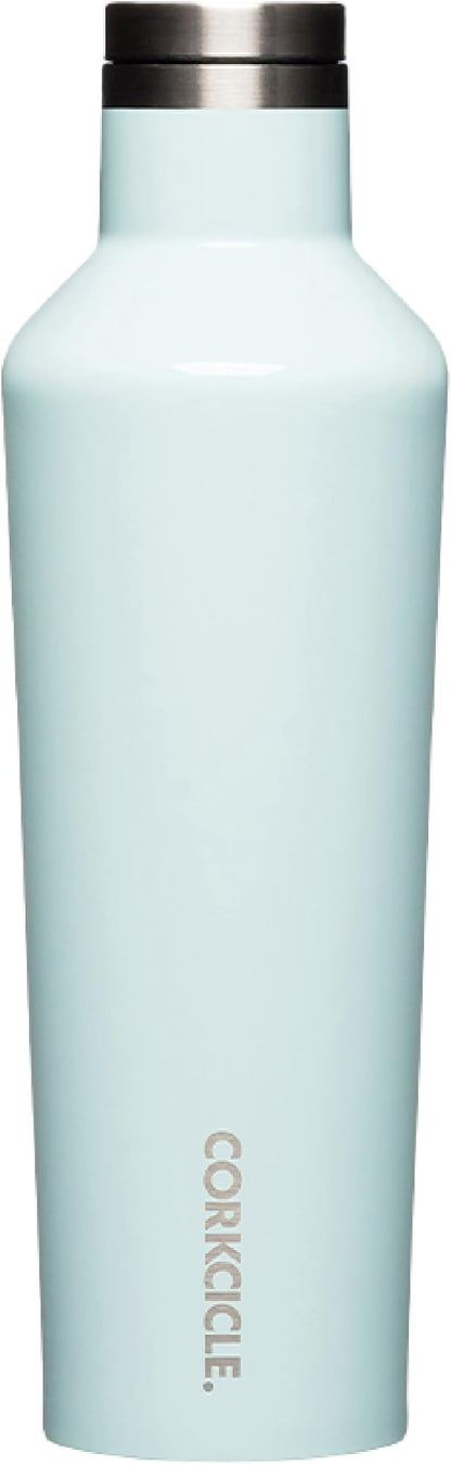 Corkcicle Classic Canteen Insulated Tumbler, Gloss Powder Blue, 25 oz – Reusable Water Bottle Keeps Beverages Cold for 25 Hours & Hot 12 Hours – Cupholder Friendly Tumbler with Screw-On Cap