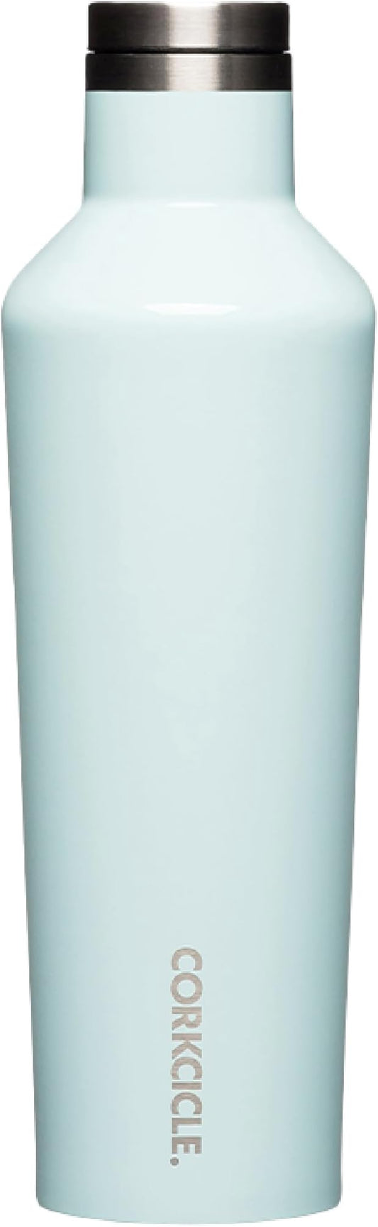 Corkcicle Classic Canteen Insulated Tumbler, Gloss Powder Blue, 25 oz – Reusable Water Bottle Keeps Beverages Cold for 25 Hours & Hot 12 Hours – Cupholder Friendly Tumbler with Screw-On Cap