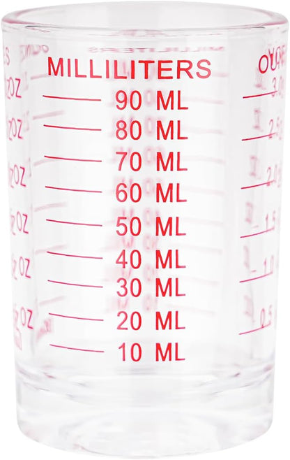 BCnmviku 1 PACK Shot Glass Measuring Cup 3 Ounce/90ML Liquid Heavy High Espresso Glass Cup