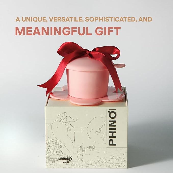 [Holiday Gift] Vietnamese Phin Filter, Plastic Reusable Pour Over Coffee Dripper, Single Cup Coffee Filter with Flower Design for Manual Brewing, Gift for Christmas Thankgiving (Pink)