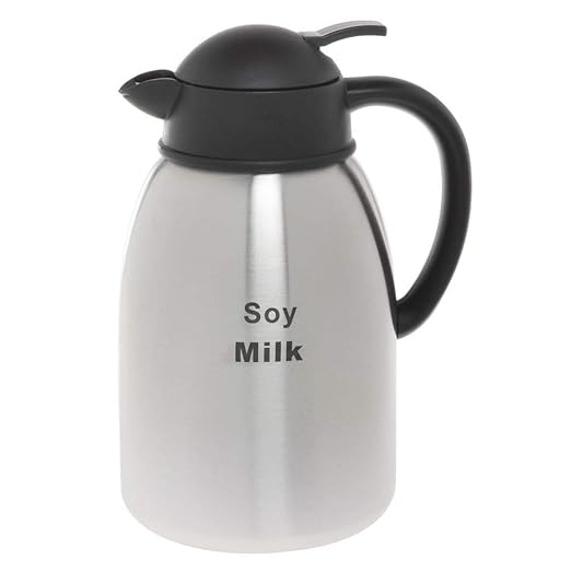 HUBERT Coffee Cream Server with Etched Soy Milk Imprint 1.9 L Stainless Steel