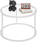 Load image into Gallery viewer, Glass Coffee Table Modern Center Table,Minimalist Coffee Table Sofa Side Tea Table for Living Room,Tempered Glass-top with Sturdy Metal Frame, Easy Assembly, 27 x 27 x 17 Inch,White