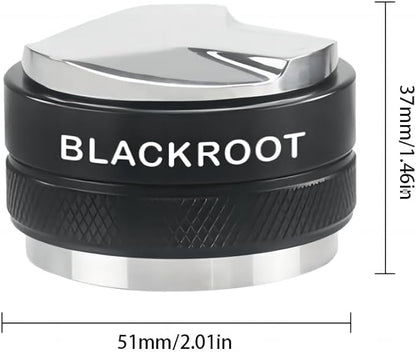 BLACKROOT 51mm Precision Coffee Distributor and Tamper, Dual Head Leveler Tool with Adjustable Depth for Consistent Espresso Puck Prep, Fits 51mm Portafilters