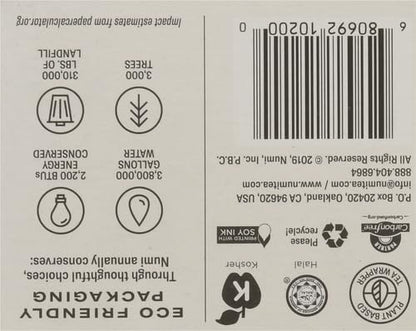 Numi Organic Rooibos Chai Tea, 18 Caffeine Free Herbal Bags, Microplastic Free, Rich Flavor with Cinnamon, Allspice & Ginger (Pack of 2)