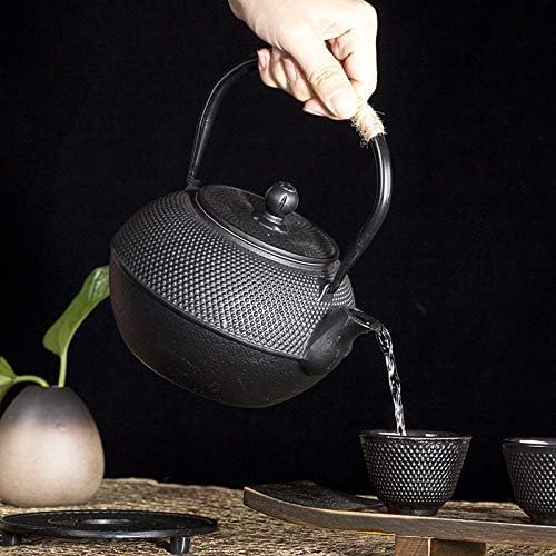 40.6oz Cast Iron Teapot, Japanese Tetsubin Tea Kettle for Stovetop Safe, Black Cast Iron Tea Kettle with Infuser for Loose Leaf, Tea Pot with Enameled Interior, Gift for Tea Lovers