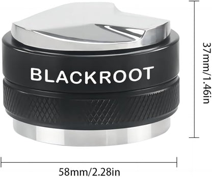 BLACKROOT 58mm Precision Coffee Distributor and Tamper,Dual Head Leveler Tool with Adjustable Depth for Consistent Espresso Puck Prep, Fits 58mm Portafilters